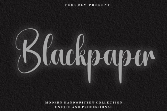 Blackpaper: An Elegant Script Font for Crafters