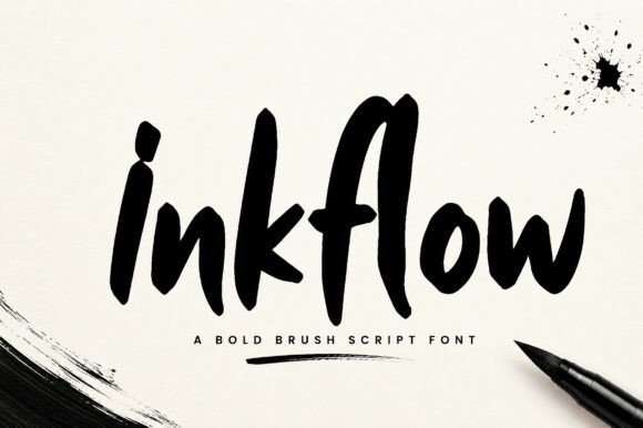 Inkflow: A Bold Brush Script Font for Makers
