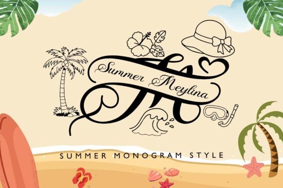 Summer Meylina Monogram: A Tropical Script Font for Web Design