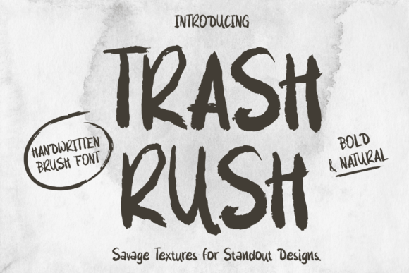 Trash Rush Font: Bold Handwritten Style for Makers
